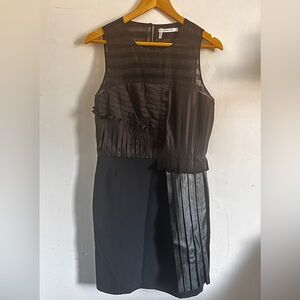 Derek Lam pleated leather LBD